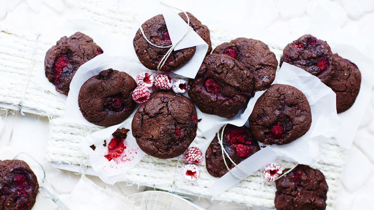 Choc Chunk Raspberry Cookies