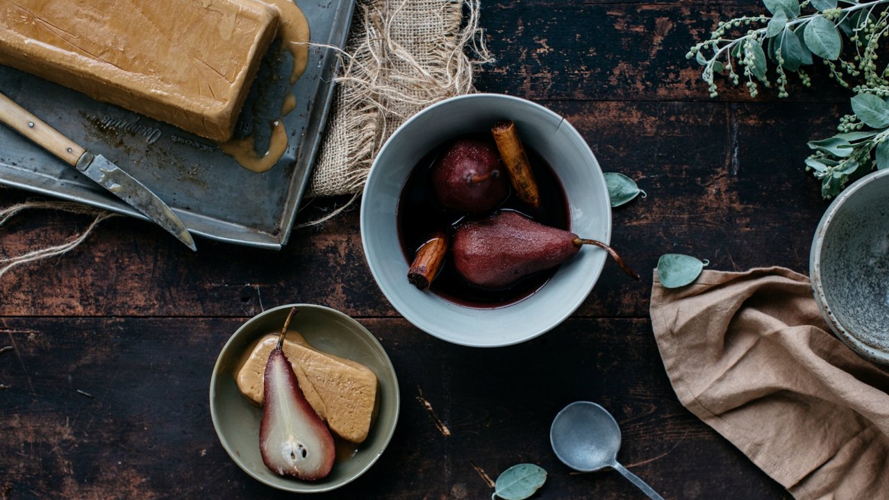 Semifredo Poached Pears