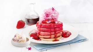 pink fairy floss pancakes